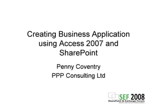 SEF08 SharePoint and Access 2007