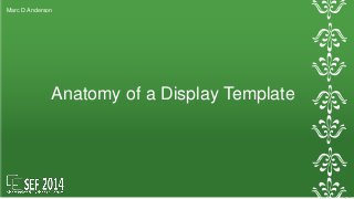 Marc D Anderson 
Anatomy of a Display Template 
 