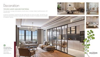 Decoration
konsept
proje
The Miracle that
Changes the Room
“Light is the magical
ingredient that makes or
breaks a space.”
		
Interior Designer
Benjamin Noriega-Ortiz
THE NEW LUXURY: LEAN AND FUNCTIONAL
The decoration concept, dominated by natural colours, recreates simple, breathing spaces with
luxurious lines.
A spacious atmosphere created by the high ceiling when you raise your head… On the floor, the
texture of stylish and harmonious materials, from ceramic to wood, is combined with the comfort
of underfloor heating…
 
