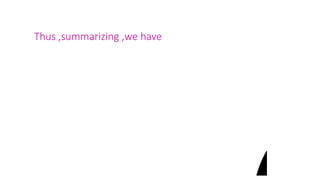 Thus ,summarizing ,we have
 