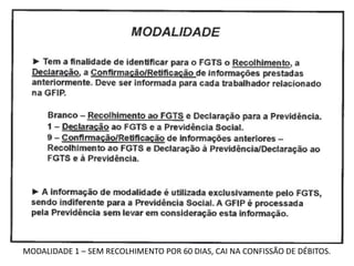 MODALIDADE 1 – SEM RECOLHIMENTO POR 60 DIAS, CAI NA CONFISSÃO DE DÉBITOS.
 