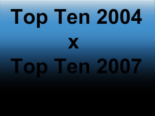 Top Ten 2004 x  Top Ten 2007 