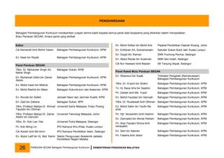 Editor
Cik Kamariah binti Mohd Yassin Bahagian Pembangunan Kurikulum, KPM
En. Nawi bin Razali Bahagian Pembangunan Kurikulum, KPM
Panel Panduan SEGAK
YBrs. Dr. Mehander Singh A/L
Nahar Singh
Bahagian Sukan, KPM
En. Muhamad Zaiful bin Zainal
Abidin
Bahagian Pembangunan Kurikulum, KPM
En. Mohd Irwan bin Miskob Bahagian Pembangunan Kurikulum, KPM
En. Mohd Rashid bin Mean Bahagian Kokurikulum dan Kesenian, KPM
En. Rorzali bin Salleh Jemaah Nazir dan Jaminan Kualiti, KPM
En. Zaid bin Zakaria Bahagian Sukan, BPK
YBrs. Profesor Madya Dr. Ahmad
Tajuddin bin Othman
Universiti Sains Malaysia, Pulau Pinang
YBrs. Profesor Madya Dr. Zainal
Abidin bin Zainudin
Universiti Teknologi Malaysia, Johor
YBrs. Dr. Kok Lian Yee Universiti Putra Malaysia, Selangor
Pn. Kok Mong Lin IPG Kampus Ilmu Khas, Kuala Lumpur
Cik Azizah binti Md Amin IPG Kampus Pendidikan Islam, Selangor
En. Abdul Latif bin Hj. Abd. Karim Sektor Pengurusan Akademik Jabatan
Pendidikan Negeri Melaka
En. Mohd Sofian bin Mohd Aris Pejabat Pendidikan Daerah Kluang, Johor
En. Entheran A/L Subramaniam Sekolah Sukan Bukit Jalil, Kuala Lumpur
En. Gopal A/L Raman SMK Puchong Permai, Selangor
En. Abdul Razak bin Sulaiman SMK Seri Indah, Selangor
Cik Nur Haswani binti Mazlan SK Tanjung Sepat, Selangor
Panel Kawal Mutu Panduan SEGAK
En. Shamsuri bin Sujak Timbalan Pengarah (Kemanusiaan)
Bahagian Pembangunan Kurikulum
YBrs. Dr. A’azmi bin Shahri Bahagian Pembangunan Kurikulum, KPM
Tn. Hj. Naza Idris bin Saadon Bahagian Pembangunan Kurikulum, KPM
Pn. Zaidah binti Md. Yusof Bahagian Pembangunan Kurikulum, KPM
En. Mohd Faudzan bin Hamzah Bahagian Pembangunan Kurikulum, KPM
YBrs. Dr. Rusilawati binti Othman Bahagian Pembangunan Kurikulum, KPM
En. Mohd Salim bin Taufix Ra-
shidi
Bahagian Pembangunan Kurikulum, KPM
Pn. Hjh. Norashikin binti Hashim Bahagian Pembangunan Kurikulum, KPM
En. Zamzaitul bin Akmal Hisham Bahagian Pembangunan Kurikulum, KPM
Pn. Wan Faizatul Shima binti
Ismayatini
Bahagian Pembangunan Kurikulum, KPM
En. Sairi bin Adenan Bahagian Pembangunan Kurikulum, KPM
Pn. Faseha binti Jelani Bahagian Pembangunan Kurikulum, KPM
PENGHARGAAN
Bahagian Pembangunan Kurikulum merakamkan ucapan terima kasih kepada semua panel atas kerjasama yang diberikan dalam menyediakan
Buku Panduan SEGAK. Antara panel yang terlibat:
PANDUAN SEGAK Bahagian Pembangunan Kurikulum KEMENTERIAN PENDIDIKAN MALAYSIA
26
 