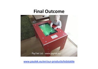Final Outcome 




www.paytek.eu/en/our-products/kidstable
 