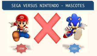 SEGA VERSUS NINTENDO - MASCOTES




  1990
                  1981
 