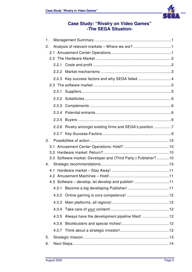 rivalry in video games case 1 rivalry after cooperation within the video games industry: the case of sony-nintendo abstract the aim of this paper is to present a better understanding of. rivalry in video games case 1 rivalry after cooperation within the video games industry: the case of sony-nintendo abstract the aim of this paper is to present a better understanding of.