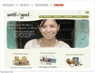 WHAT // WHY // WHERE // HOW




Friday, January 15, 2010
 