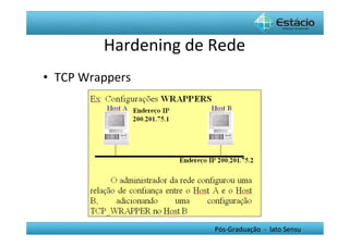 Hardening	
  de	
  Rede	
  
•  TCP	
  Wrappers	
  




                                   Pós-­‐Graduação	
  	
  -­‐	
  	
  lato	
  Sensu	
  
 