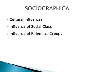  Cultural Influences
Influence of Social Class
Influence of Reference Groups