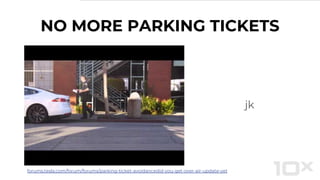 NO MORE PARKING TICKETS
jk
forums.tesla.com/forum/forums/parking-ticket-avoidancedid-you-get-over-air-update-yet
 