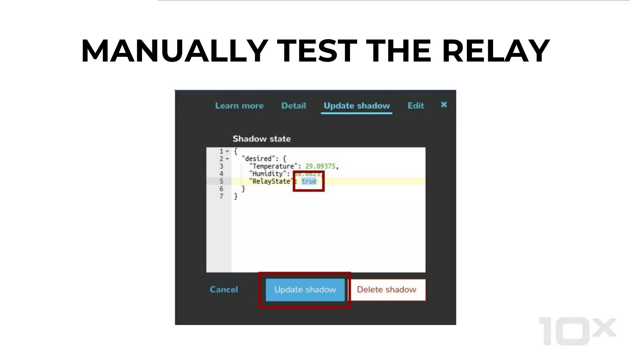 MANUALLY TEST THE RELAY