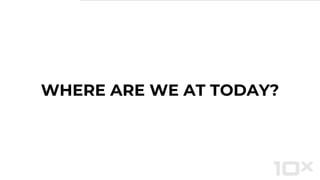 WHERE ARE WE AT TODAY?
 