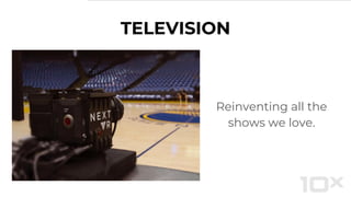 TELEVISION
Reinventing all the
shows we love.
 