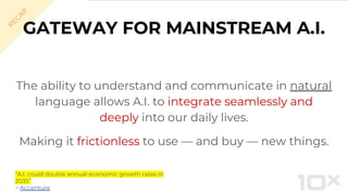 The ability to understand and communicate in natural
language allows A.I. to integrate seamlessly and
deeply into our dail...