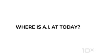 WHERE IS A.I. AT TODAY?
 
