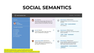 SOCIAL SEMANTICS
social-customer-care.mybluemix.net
personality-insights-livedemo.mybluemix.net
 