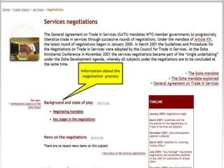 Information about the 
negotiation process 
 