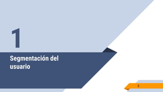 Segmentación del
usuario
3
1
 
