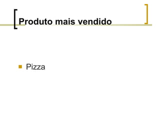 Produto mais vendido Pizza 