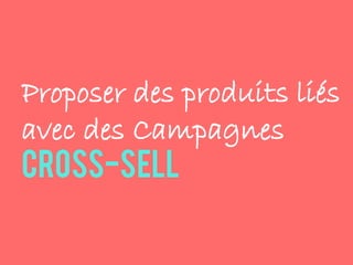 Proposer des produits liés
avec des Campagnes
cross-sell