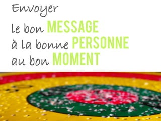 Envoyer
le bon message
à la bonne personne
au bon moment