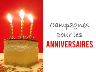 Campagnes
pour les
anniversaires
