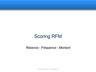 Scoring RFM Récence - Fréquence - Montant 