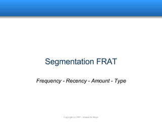 Segmentation FRAT Frequency - Recency - Amount - Type 