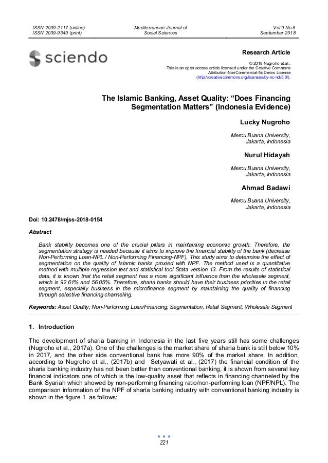 The Islamic Banking Asset Quality Does Financing Segmentation Mat