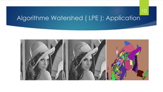 Algorithme Watershed ( LPE ): Application
10
 