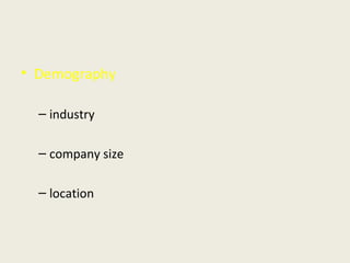 Demography industry company size location 