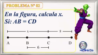 En la figura, calcula x.
Si: AB = CD
x
CA B D
8
6
 