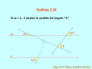 Problema Nº 08

Si m // n . Calcular la medida del ángulo “X”




m        4                                      65°



                                       X


n
               5
 