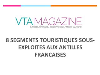 8	SEGMENTS	TOURISTIQUES	SOUS-
EXPLOITES	AUX	ANTILLES	
FRANCAISES	
 