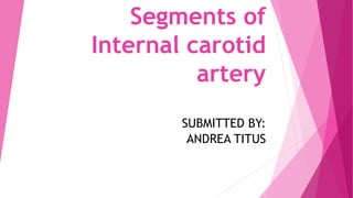 Segments of
Internal carotid
artery
SUBMITTED BY:
ANDREA TITUS
 
