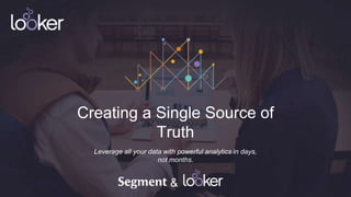 Creating a Single Source of
Truth
Leverage all your data with powerful analytics in days,
not months.
&
 