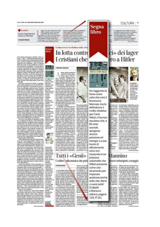 Segnalibro Corriere libro Carlo Vittori Nervi e cuore saldi
