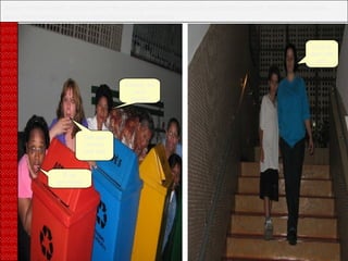 Alguns minutos depois, Marina aparece no hall do prédio e desce as escadas em direção ao jardim. Dona Olga e as outras moças ficam surpresas ao ver a jovem abraçada à um garotinho. Olhem!, ela está saindo! Tem uma criança com ela! É um garotinho! Cuidado para não cair. 