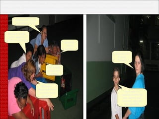 Do outro lado do pátio, escondidas, as colegas continuam a empreitar  a moça. Der repente Dona Zezé se desequilibra e cai sobre as outras, derrubando todas as lixeiras e as amigas também. O barulho dos cestos caindo ao chão e os gritos de dor são ouvidos por Marina. Socorro, minha perna! Dona Zezé, o que a senhora fez? Ai, o meu braço está preso! Mas que droga, justo agora a senhora vai cair! Que dor! Acho que tirei a coluna fora do lugar. Que barulho é esse Felipe? Acho que foi aquelas mulheres que caíram nas lixeiras, olha só elas no chão. 