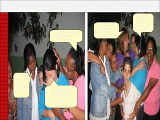 As colegas ficam impressionadas com a história de Marina, arrependidas do mal julgamento, consolam a moça. Não chore Marina, se nós soubéssemos de tudo isso... Nós vamos te ajudar em tudo que for possível. Vocês não podiam adivinhar, eu que devo um pedido de desculpas por ter enganado vocês e a Dona Olga. Dona Olga, a senhora me perdoa, prometo que nunca mais... Não diga mais nada minha filha, você está perdoada. 