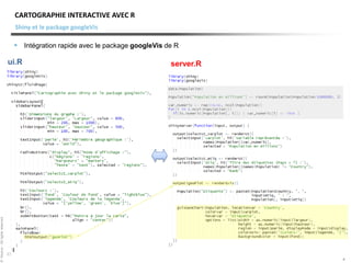 ©Keyrus-Allrightsreserved
5
Shiny et le package googleVis
CARTOGRAPHIE INTERACTIVE AVEC R
 Intégration rapide avec le package googleVis de R
ui.R server.R
 