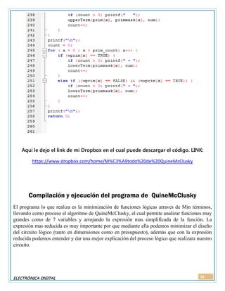 Seguidor de linea y metodo de quine mcclusky | PDF