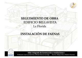 Taller	
  Integrado	
  de	
  Construcción	
  e	
  Instalaciones	
  I	
  
Profesores:	
  Juan	
  Luis	
  Ramírez	
  /	
  Alfredo	
  Patricio	
  Iturriaga	
  	
  	
  	
  	
  	
  	
  	
  Alumna:	
  Bélgica	
  Díaz	
  /	
  Natalia	
  Cifuentes	
  
 