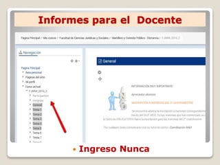 Informes para el Docente
 Ingreso Nunca
 