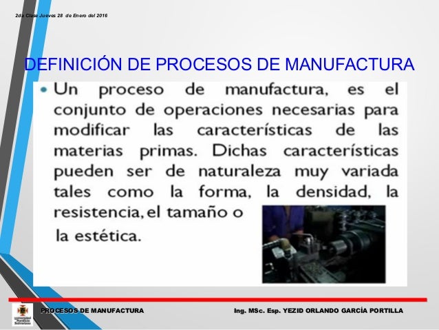 INTRODUCCION A PROCESOS DE MANUFACTURA