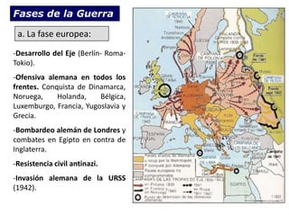 Fases de la Guerraa. La fase europea:Desarrollo del Eje (Berlín- Roma- Tokio).