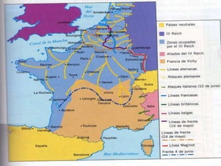 3.- CARACTERISTICAS DE LA GUERRA.La Segunda Guerra Mundial superó a la Primera Guerra Mundial en crueldad, extensión, número de combatientes y fallecidos.Se establecieron frentes en todos los continentes, a excepción de America.