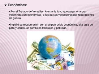 El Tratado de Versalles facilitó que las ideas totalitarias de Hitler las aceptase el pueblo alemán.