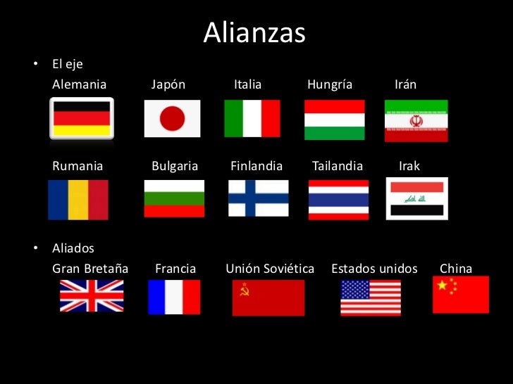 Resultado de imagen de los aliados y el eje en la segunda guerra mundial