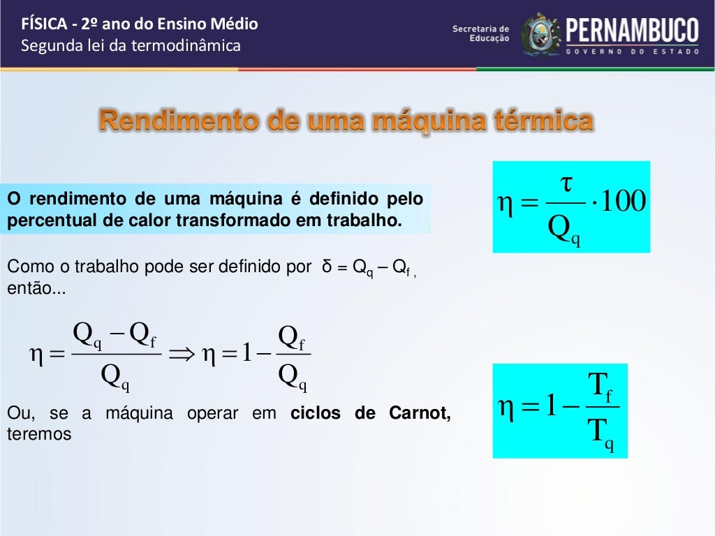 Formulas Da Segunda Lei Da Termodinamica - FDPLEARN